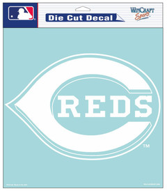 Cincinnati Reds Decal 8x8 Perfect Cut White Special Order