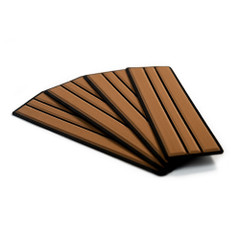 SeaDek Brushed 6mm 4-Piece Step Kit - 3.75" x 12.75" - Mocha\/Black Faux Teak [23902-80093]