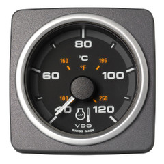 VDO Marine 2-1\/16" (52mm) AcquaLink Coolant Temp Gauge 120C\/250F - 12-24V - Black Dial  Bezel [A2C59501931]