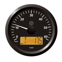 VDO Marine 3-3\/8" (85 mm) ViewLine Speedometer - 0 to 60 KMH - 12\/24V - Black Dial  Triangular Bezel [A2C59512367]