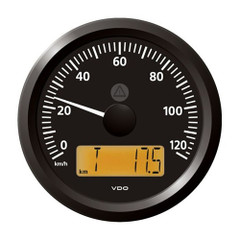 VDO Marine 3-3\/8" (85 mm) ViewLine Speedometer - 0 to 120 KMH - 12\/24V - Black Dial  Triangular Bezel [A2C59512369]