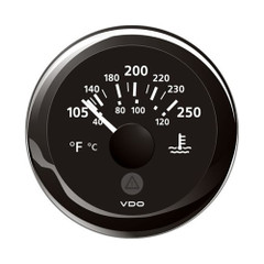 VDO Marine 2-1\/16" (52mm) ViewLine Temperature Gauge 100-250F - 8-32V - Black Dial  Bezel [A2C59514176]