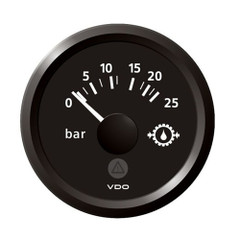 VDO Marine 2-1\/16" (52mm) ViewLine Transmission Oil Pressure 25 Bar\/350 PSI - 8-32V - Black Dial  Triangular Bezel [A2C59514139]