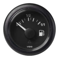 VDO Marine 2-1\/16" (52mm) ViewLine Fuel Level Gauge 0-1\/1 - 8-32V - 3-180 OHM - Black Dial  Round Bezel [A2C59514082]