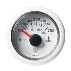 VDO Marine 2-1\/16" (52mm) Viewline Temperature Gauge 120C\/250F - 8-32V - White Dial  Bezel [A2C59514241]