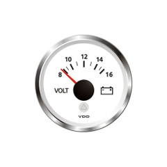 VDO Marine 2-1\/16" (52mm) ViewLine - Voltmeter 8-16V - White w\/Chrome Bezel [A2C59514850]