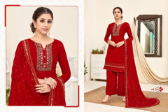 Red color Georgette Fabric Suit