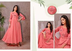 Pink color Heavy Rayon Fabric Gown