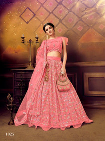 Pink color Soft Net Fabric Lehenga Choli