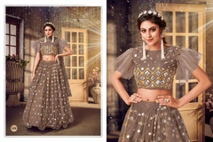 Dark Coffee shade Soft Net Fabric Lehenga Choli