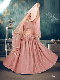 Pink color Soft Net Fabric Lehenga Choli