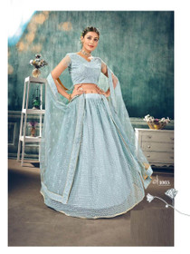 Blue color Soft Net Fabric Lehenga Choli