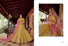 Mustard Yellow color Organza Fabric Embroidered Lehenga Choli