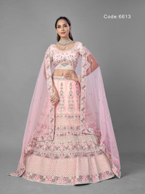 Powder Pink color Soft Net Fabric Lehenga Choli