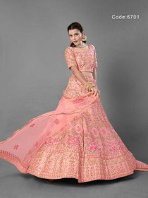 Pink color Art Silk Fabric Lehenga Choli