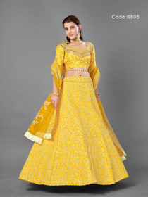 Yellow color Art Silk Fabric Lehenga Choli