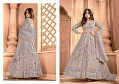 Light Purple color Embroidered Net Fabric Anarkali style Suit