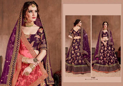 Purple color Taffeta Silk Fabric Lehenga Choli