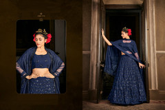 Royal Blue color Georgette Fabric Lehenga Choli