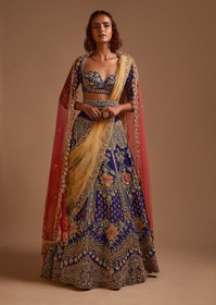 Royal Blue color Silk Fabric Lehenga Choli