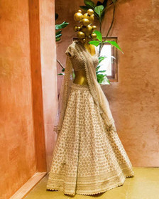 White color Silk Fabric Lehenga Choli