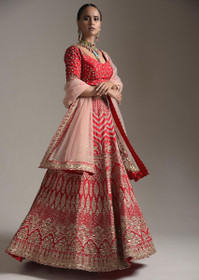 Red color Silk Fabric Lehenga Choli