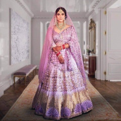 Pinkish Mauve color Silk Fabric Lehenga Choli