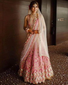 Pink color Net Fabric Lehenga Choli