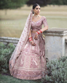 Powder Pink color Net Fabric Lehenga Choli