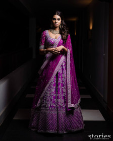 Magenta color Silk Fabric Lehenga Choli