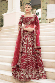 Red color Silk Fabric Lehenga Choli