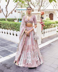 Off White color Raw Silk Fabric Lehenga Choli