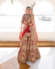 Red color Pure Silk Fabric Lehenga Choli