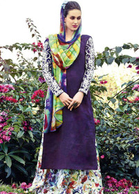 Purple color Pure Cotton Fabric Suit