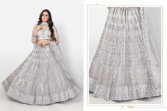 Grey color Soft Net Fabric Lehenga Choli