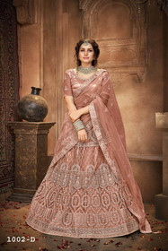 Brown color Net Fabric Lehenga Choli