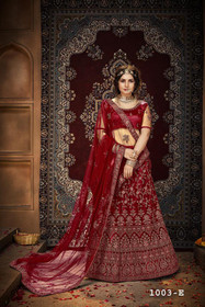 Red color Net Fabric Lehenga Choli