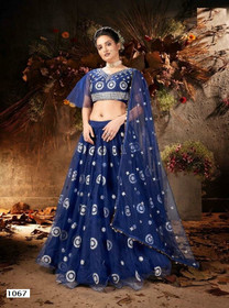 Blue color Soft Net Fabric Lehenga Choli