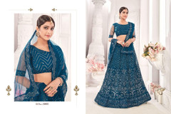 Blue color Net Fabric Lehenga Choli