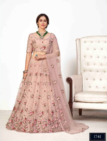 Light Pink color Net Fabric Lehenga Choli