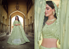 Cardamom Green color Georgette Fabric Lehenga Choli