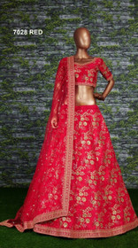 Red color Thai Silk Fabric Lehenga Choli