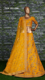 Yellow color Thai Silk Fabric Lehenga Choli