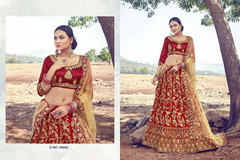 Navy Blue and Red color Georgette Fabric Lehenga Choli