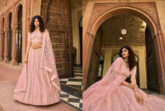 Pink color Organza Fabric Lehenga Choli