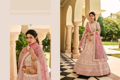 Powder Pink color Crepe Fabric Lehenga Choli