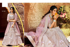 Light Purple color Velvet Fabric Lehenga Choli