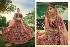 Maroon color Velvet Fabric Lehenga Choli