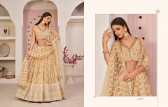 Golden color Mono Net Fabric Lehenga Choli