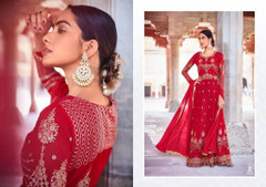 Red color Georgette Fabric Full Sleeves Floor Length Anarkali style Suit